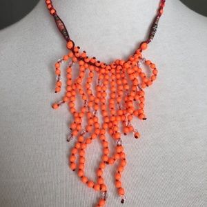New AUTH Chan Luu Orange Statement Necklace